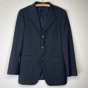 Gucci Black Wool Blazer Jacket Tailored Two Button Structured Minimalist 48R